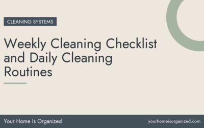 Weekly Cleaning Checklist and Daily Cleaning Routines